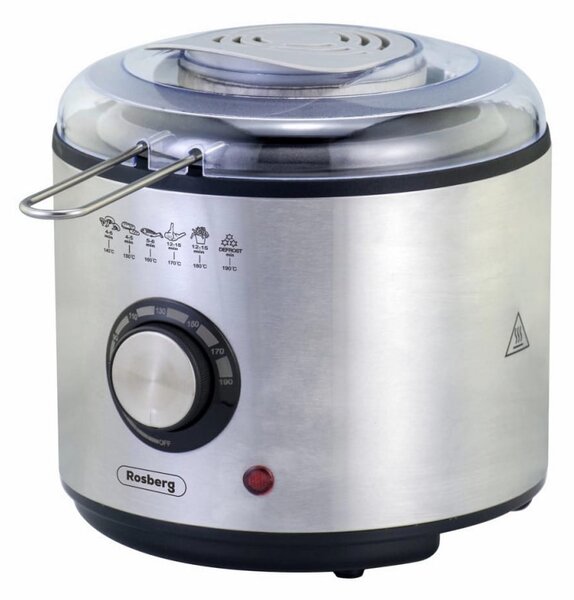 Фритюрник Rosberg R51980U, вместимост 1 л., таймер, 950W, инокс