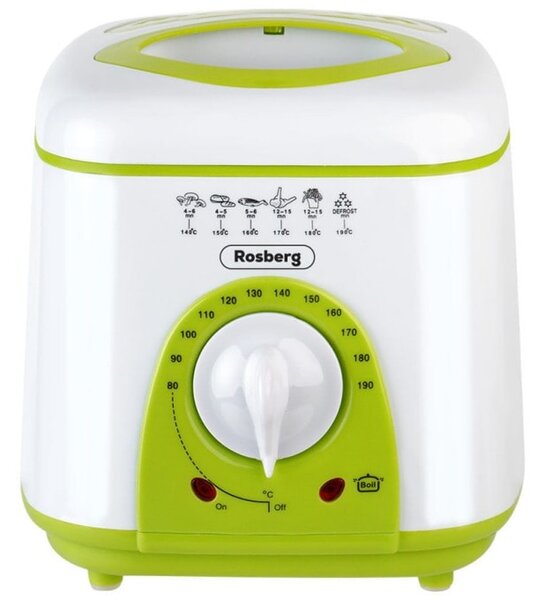Фритюрник Rosberg R51980B, 1 л. вместимост, 950W, бял
