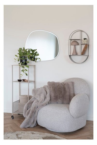 Сиво/бежово одеяло от изкуствена кожа 130x180 cm Galena – House Nordic