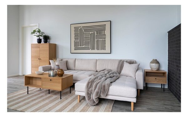 Сиво/бежово одеяло от изкуствена кожа 130x180 cm Galena – House Nordic