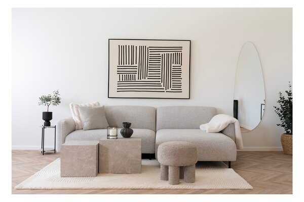 Кремаво одеяло от изкуствена кожа 130x180 cm Galena – House Nordic