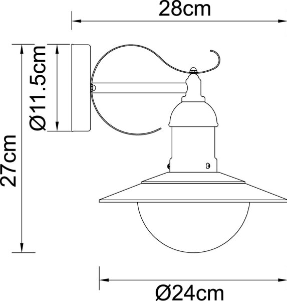 Globo 3274 - Външно стенно осветително тяло LINDA 1xE27/23W/230V IP44