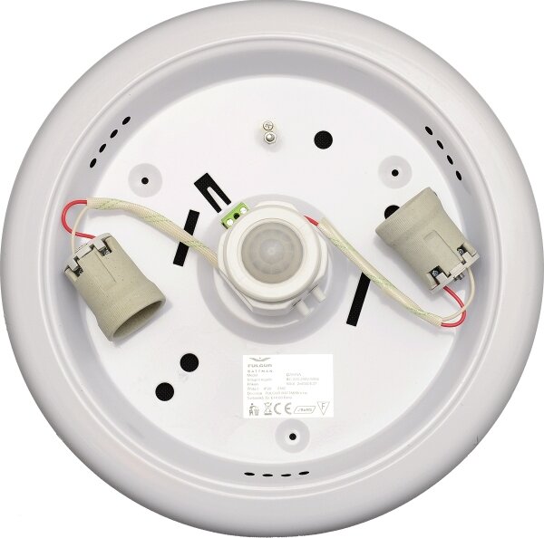 Fulgur s-22941 - Плафон с вграден сензор DARINA 2xE27/40W/230V Ø 30 см бял