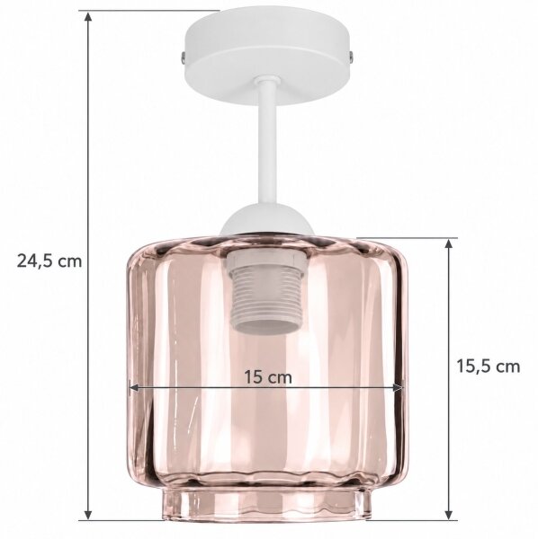 BRILAGI - LED плафон R GLASS 1xE27/60W/230V Ø 15 см бял/димчато бежов