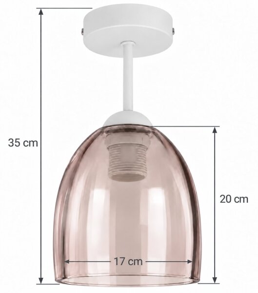 BRILAGI - LED плафон R GLASS 1xE27/60W/230V Ø 17 см бял/опушен бежов