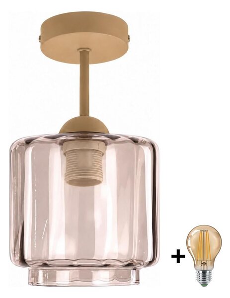 BRILAGI - LED плафон R GLASS 1xE27/60W/230V pr. 15cm бежов/опушено бежов