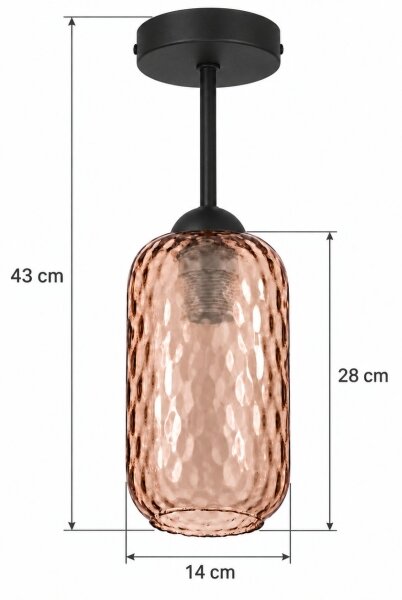 BRILAGI - LED плафон R GLASS 1xE27/60W/230V Ø 14 см черен/димчато кафяв