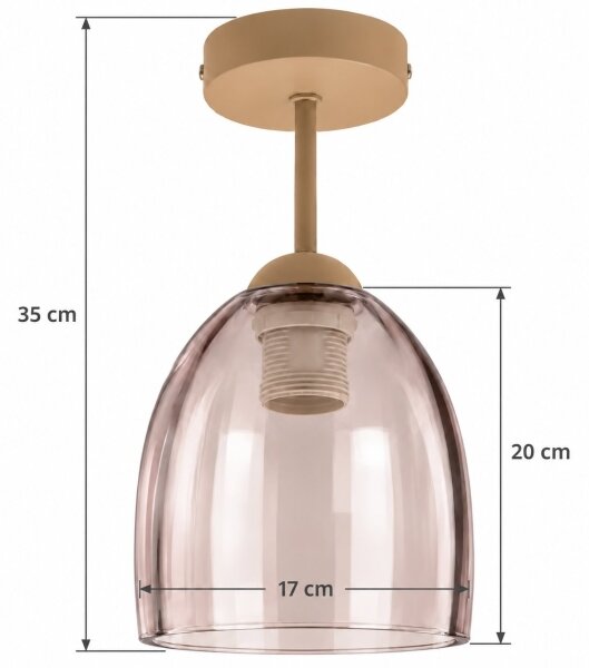 BRILAGI - LED Плафонен полилей R GLASS 1xE27/60W/230V Ø 17 см бежово/димно бежово