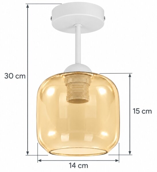 BRILAGI - LED Плафон R GLASS 1xE27/60W/230V Ø 14 см бял/димно-бежов