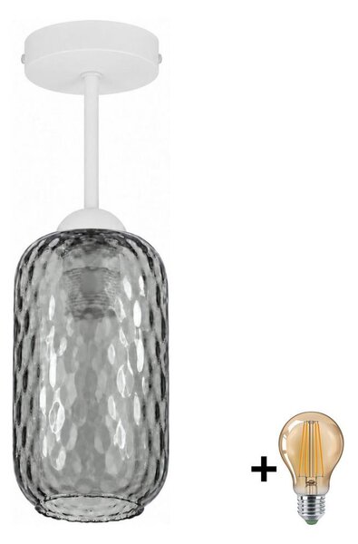 BRILAGI - LED плафониера R GLASS 1xE27/60W/230V Ø 14 см бяла/димносива