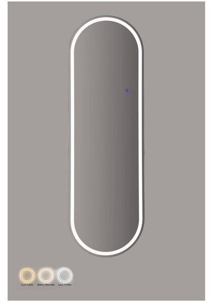 Стенно огледало със светлина 50x160 cm Oval – Mauro Ferretti