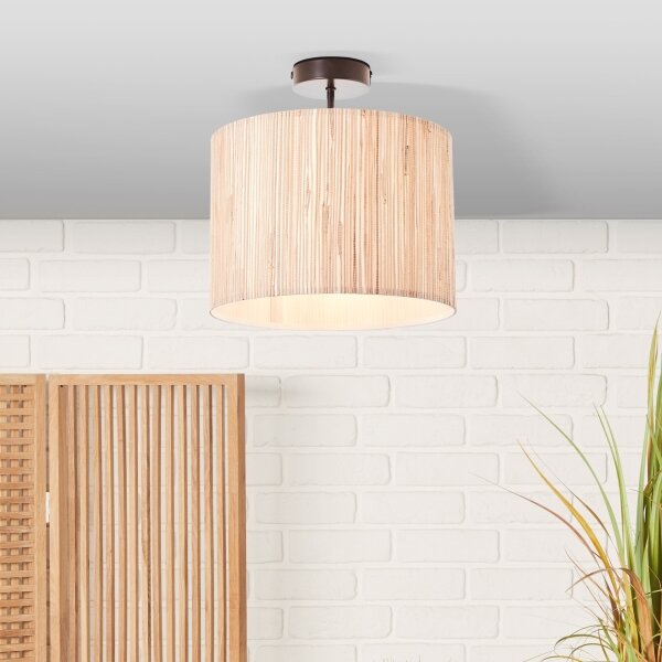 Brilliant - Таванно осветително тяло WIMEA 1xE27/52W/230V Ø 30 см черно/бежово