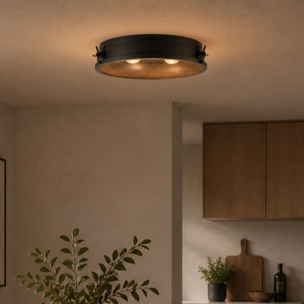 Brilliant - таванно осветително тяло ZOIS 2xE27/28W/230V Ø 42 см черно