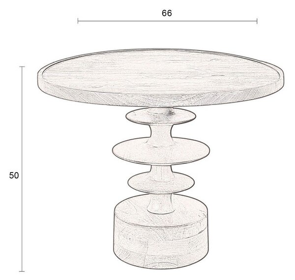 Кръгла масичка за кафе от масивно манго в тъмно естествен цвят ø 66 cm Cath – Dutchbone