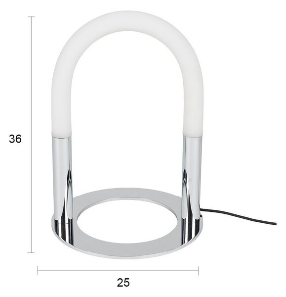 Метална LED затъмняваща се настолна лампа в сребрист цвят (височина 36 cm) Arch – Zuiver
