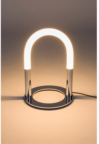 Метална LED затъмняваща се настолна лампа в сребрист цвят (височина 36 cm) Arch – Zuiver