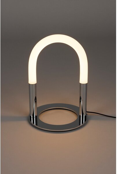 Метална LED затъмняваща се настолна лампа в сребрист цвят (височина 36 cm) Arch – Zuiver