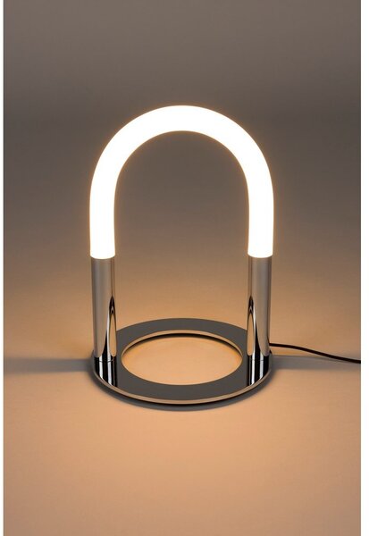 Метална LED затъмняваща се настолна лампа в сребрист цвят (височина 36 cm) Arch – Zuiver