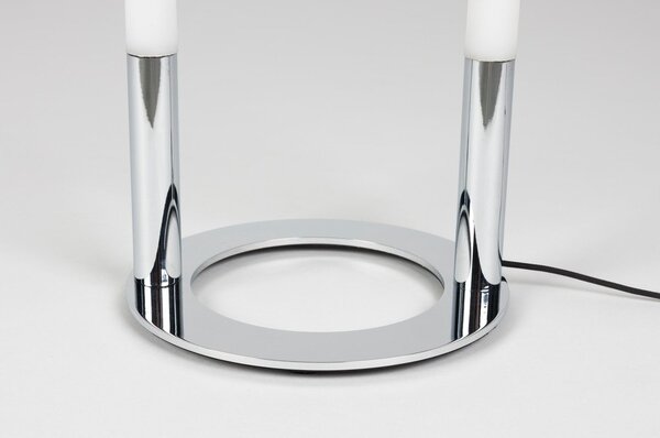 Метална LED затъмняваща се настолна лампа в сребрист цвят (височина 36 cm) Arch – Zuiver