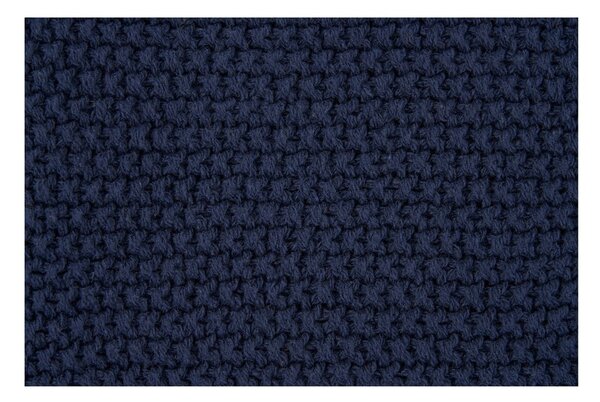 Тъмносиньо одеяло от рециклиран памук 130x170 cm Santos – House Nordic