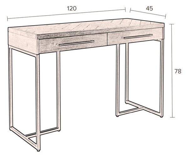 Конзолна маса декор от акация в тъмно естествен цвят 45x120 cm Class – Dutchbone
