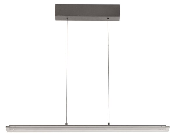 FISCHER & HONSEL LED висяща лампа Torvi, пясъчно сиво/димно сиво, 88 cm метал/стъкло, Затъмняване, Сив, Дневна/трапезария, Метал, Модерен