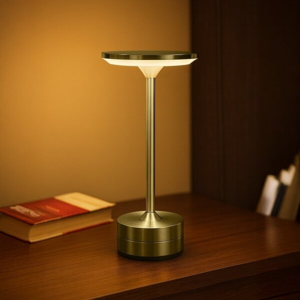 LED акумулаторна настолна лампа със сензорно управление TAVOLO LED/2,5W/5V 2400 mAh 3000-6000K златна