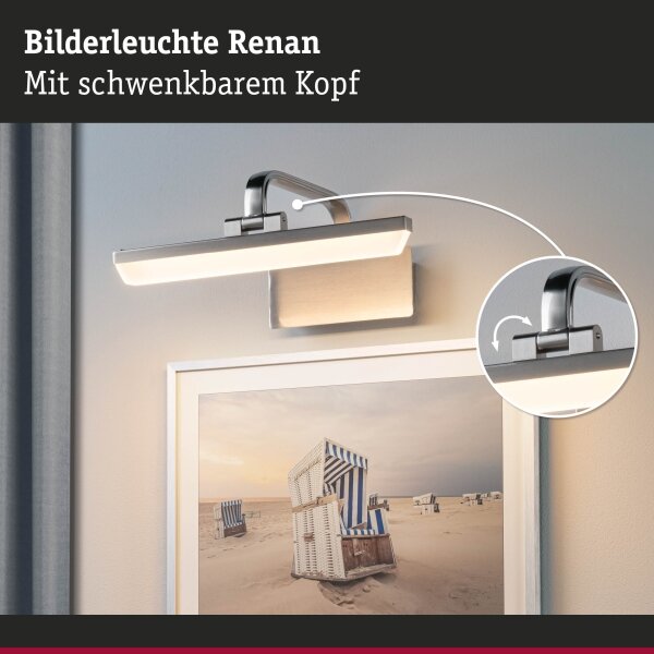 Paulmann 95571 - LED/6W Осветително тяло за картина RENAN 230V 30 см матов хром