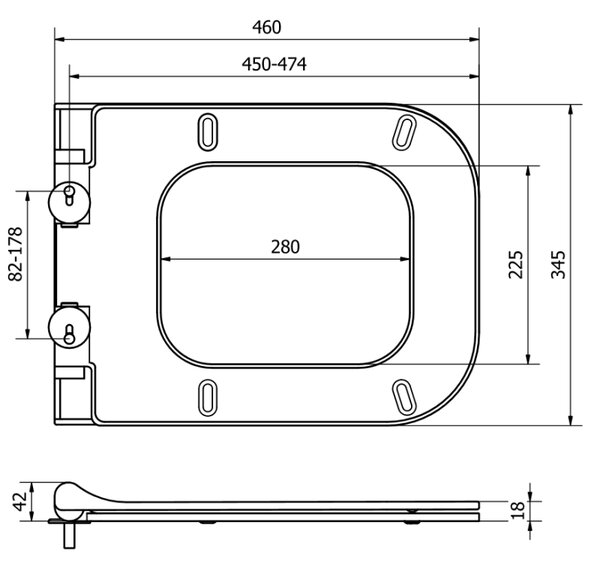 Mexen деска с бавно спускане slim, дюропласт, бяла гланц - 39070100