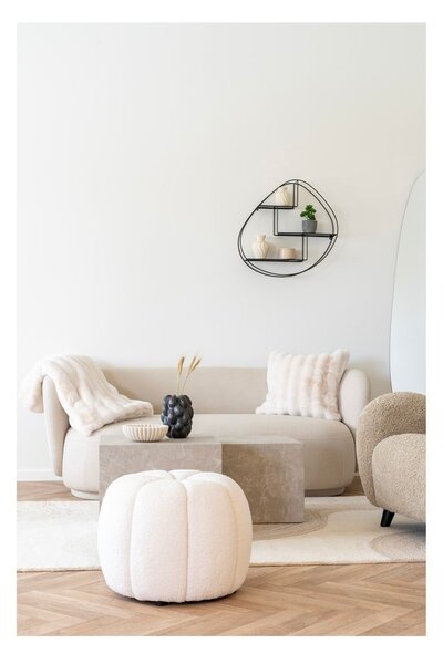 Кремаво одеяло от изкуствена кожа 130x180 cm Galena – House Nordic