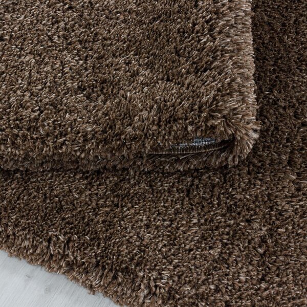 Тъмнокафяв кръгъл килим ø 80 cm Fluffy – Ayyildiz Carpets