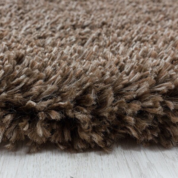 Тъмнокафяв кръгъл килим ø 80 cm Fluffy – Ayyildiz Carpets