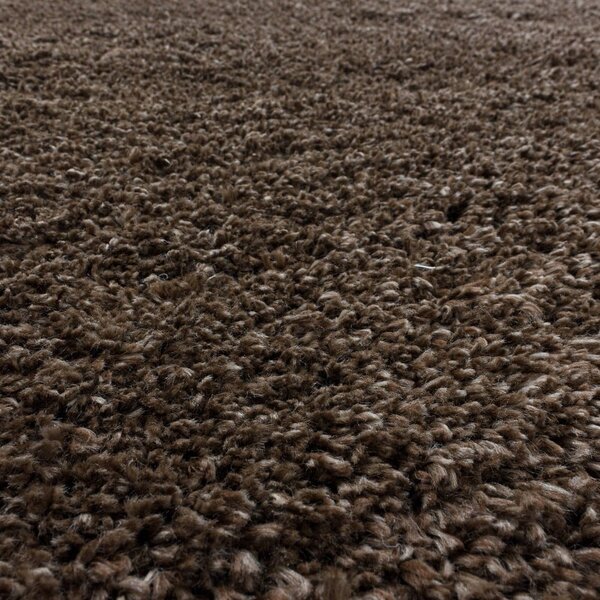 Тъмнокафяв кръгъл килим ø 80 cm Fluffy – Ayyildiz Carpets