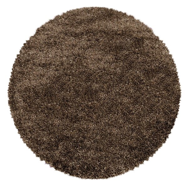 Тъмнокафяв кръгъл килим ø 80 cm Fluffy – Ayyildiz Carpets