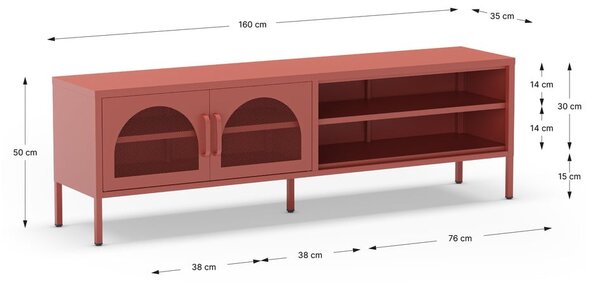 Маса за телевизор в тухлен цвят 160x50 cm Diora – Marckeric