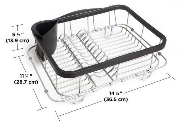 Черна стоманена тавичка за оттичане 37x29 cm Sinkin – Umbra