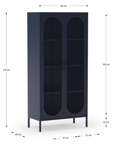 Тъмносиньо шкафче 80x170 cm Diora – Marckeric