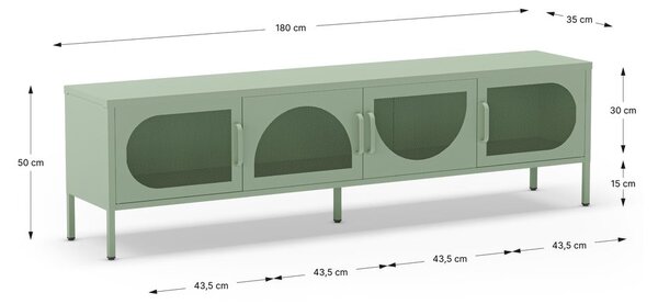 Маса за телевизор в цвят мента 180x50 cm Tayra – Marckeric