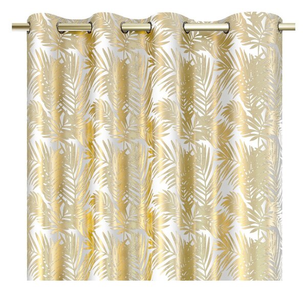 Бяло/златно dimout перде 140x245 cm Golden Leaves – AmeliaHome