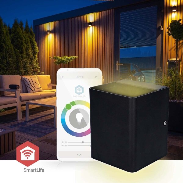Nedis ZBLOW10RGBW - LED RGBW димируемо външно осветително тяло LED/12W/230V IP65 Wi-Fi Tuya черно