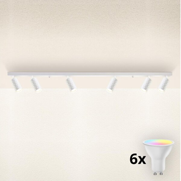 Brilagi - LED RGBW димируемо точково осветително тяло SELE DIAMANT 6xGU10/6,5W/230V Wi-Fi бяло