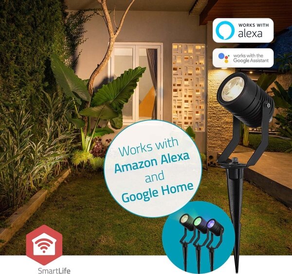 Nedis ZBLOS10RGBW3-SADA 3x LED RGBW външна лампа с димер LED/3W/230V IP65 Wi-Fi Tuya