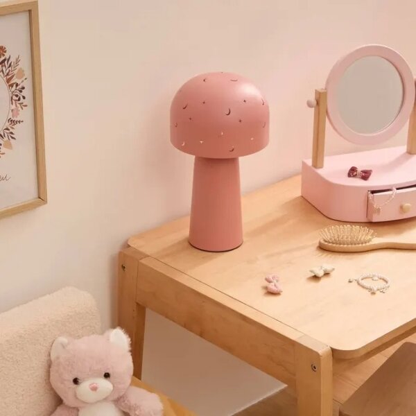 Atmosphera - Детска настолна лампа STARRY MUSHROOM 1xE14/25W/230V розова