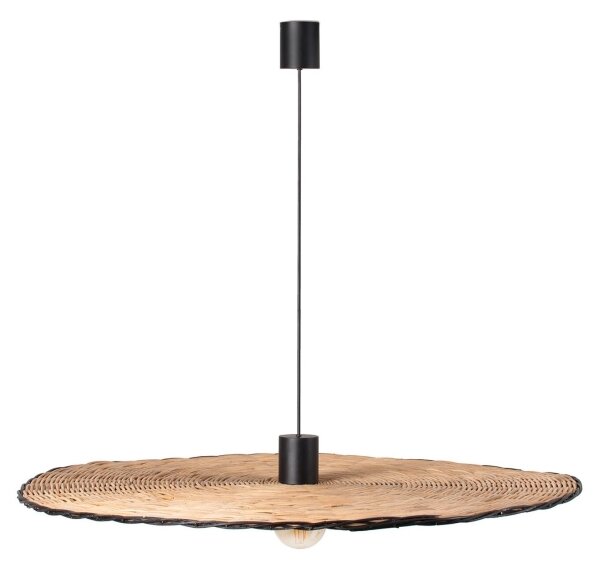 FARO 68590-70 - Висящ полилей COSTAS 1xE27/15W/230V Ø 100 cм черен/ратан
