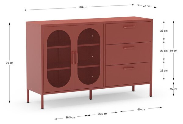 Скрин в тухлен цвят 140x90 cm Diora – Marckeric