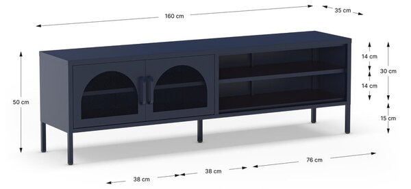 Тъмносиня маса за телевизор 160x50 cm Diora – Marckeric