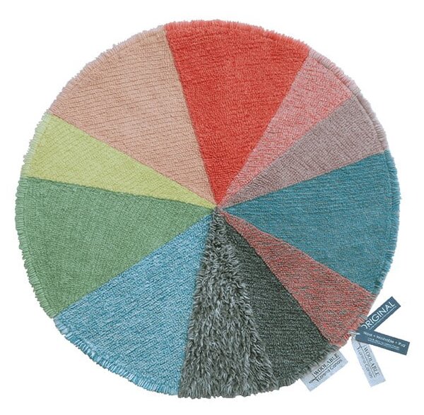 Вълнен ръчно изработен детски килим подходящ за пране ø120 cm Pie Chart – Lorena Canals