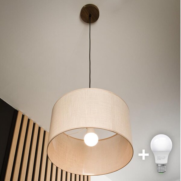 Brilagi - LED Полилей ANTHONY 1xE27/60W/230V дъб орех/бежов