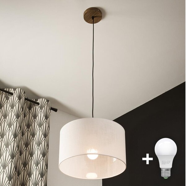 Brilagi - LED Полилей ANTHONY 1xE27/60W/230V дъб орех/бял