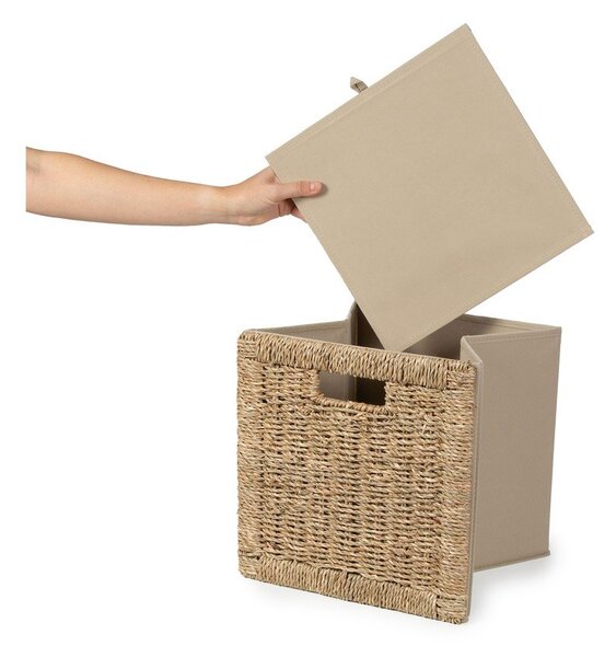 Кутия за съхранение от морска трева в естествен цвят 30x30x30 cm – Compactor